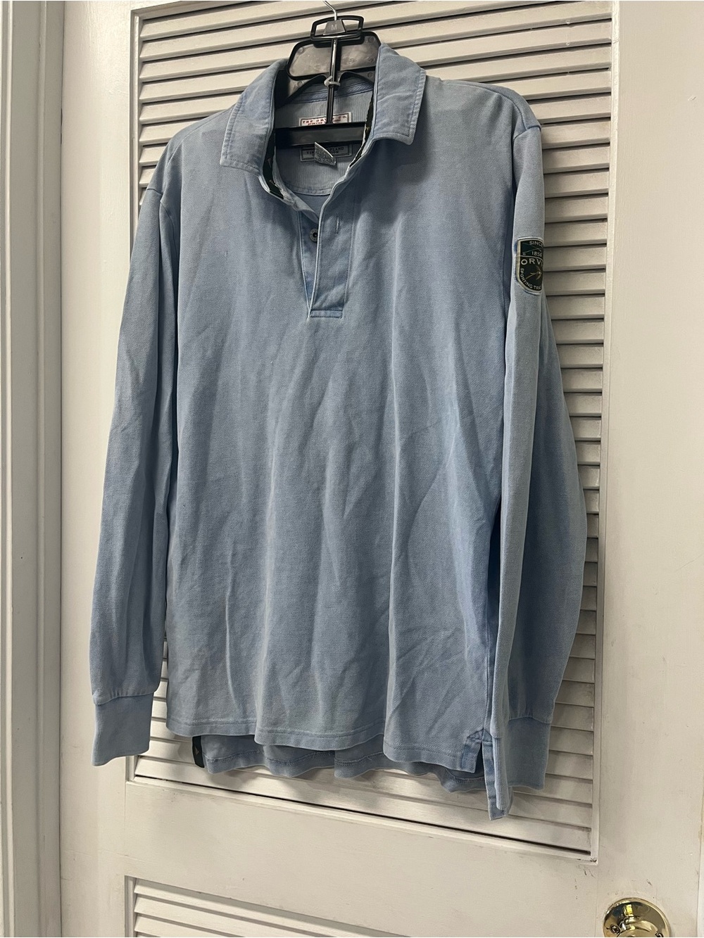 the ORVIS CO ✨vintage upland collection ✨M-Light Blue Long Sleeve Rugby Polo